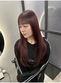 レイヤー×ワインレッド