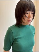 レイヤーカット ミディアムレイヤー 顔周り ウルフカット 暗髪