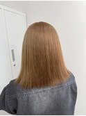 くびれヘアアプリコットオレンジハイライトカラーくすみベージュ