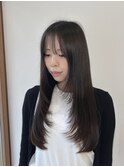 ミディアムヘア暗めカラーデザインカラーフェイスフレーミング