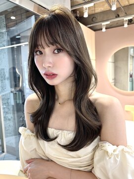 グロー 大宮(GLROW) オリーブベージュ　ブリーチなしダブルカラー　レイヤーカット