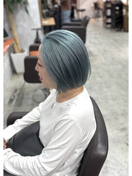 シールドヘアー 沖縄 新都心(C'LD Hair) ボブ○ペールブルー