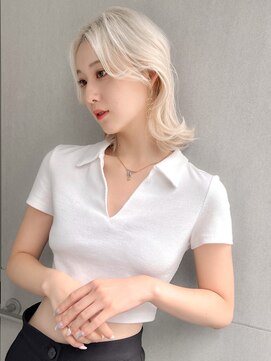 ジーナリア(Xena ria) ハイライト/ホワイトブロンド/くすみベージュ/韓国風巻き★40