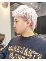 シープドッグ(SHEEP DOG)&nbsp;メンズカット　ホワイトベージュ　メンズブリーチ　福大通り