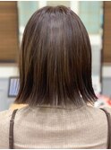 切りっぱなしボブ×チョコレートブラウン