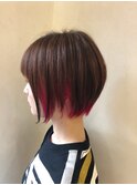 インナーカラーショート(ピンク系)