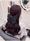 編み込みハーフアップ【クランルシェ】心斎橋ヘアメ/ヘアセット