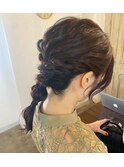 編みおろしアレンジ♪(ミディアムヘア)