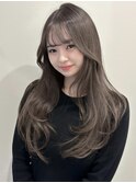 韓国風/レイヤー/小顔/前髪/顔まわり/グレージュ
