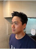 MEN'S HAIRマッシュウルフアッシュブラックカルマパーマ