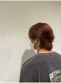 赤髪ウルフヘア