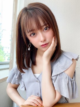 エイミーバイアフロートザガーデン 浦和店(amie by afloat the garden) ぱっつん前髪で結んでかわいいフェイスレイヤー【浦和】