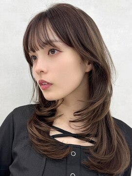 アッシュ 新杉田店(Ash) 新杉田レイヤーカット韓国ダブルカラー顔周り前髪カットボブ