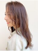 ロングレイヤー、外ハネボブ、グレージュ、脱白髪染め☆