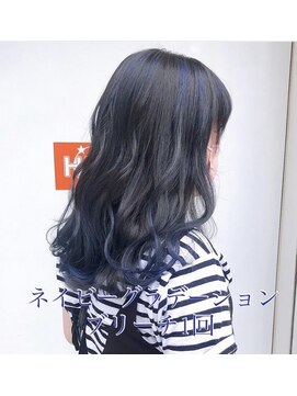 トリプルエイチフォーヘアー 国分店(HHH for hair) ☆ネイビーグラデーション☆