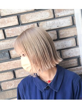 クレア 下北沢(CREA) 外ハネボブ×ホワイトベージュ