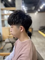 ソイクフ 四条大宮店(SOY-KUFU)&nbsp;MEN'S HAIR束感ショートマッシュパーマアッシュブラック