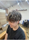 メッシュ×波巻きパーマ