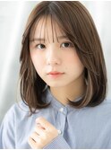 大人可愛いオンブレカラー艶髪ワンカールロブk小山10代20代30代