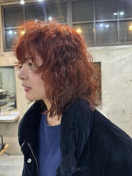 ナループロアオハナ(Nalu pu loa ohana) オレンジブラウン/ウルフパーマ/くるくるパーマ/パーマ