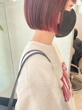 ガリカ 大名(Gallica) 【恒吉佐央理】大人ハイトーンボブ/派手髪ピンクカラー<博多>