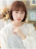 ツヤ髪ミルクティーピンク切りっぱなしボブa北浦和20代30代40代