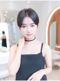 大人かわいい前髪セシルカットココアブラウンフリンジウェーブ