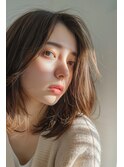こなれミディ/シアーグレージュ【lana hair/新宿】