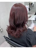 ピンクブラウン　髪質改善カラー　yume