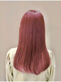 20代30代ソフトウルフ鎖骨ダブルカラーピンクカラー