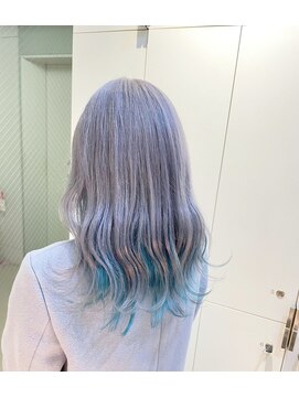 ヘアサロン ガリカ 表参道(hair salon Gallica) 派手髪インナーカラーブルー/デザインカラー