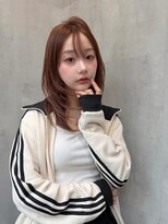 ラベル 渋谷(LAVEL)&nbsp;オレンジブラウンハッシュカット2wayバング髪質改善渋谷