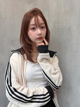 ラベル 渋谷(LAVEL) オレンジブラウンハッシュカット2wayバング髪質改善渋谷