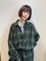 グリーンミドル(GREEN middle)&nbsp;ミニボブ/切りっぱなしボブ/ワイドバング/ピンクブラウンカラー