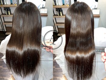 アトワ(A'tois)の写真/【縮毛矯正の常識が変わる】ダメージを最小限*髪質改善を融合させた縮毛矯正で、驚くほど柔らかな艶髪へ◎