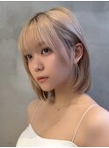 グレージュ×ハッシュカット［髪質改善/縮毛矯正/ボブ］
