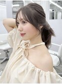 前髪カット　顔まわりカット　ダークグレージュ