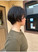 ピンクベージュ/アンブレラカラー/クールショート/前髪/辻堂