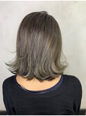 美髪ハイライトバレイヤージュフレンチボブ