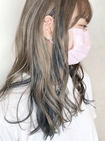 モリオフロムロンドン 原宿本店(morio from London) 【morio原宿】ロングハイトーンカラー インナーカラーグリーン