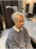 ホワイトシルバー ホワイトブロンド 韓流センターパート