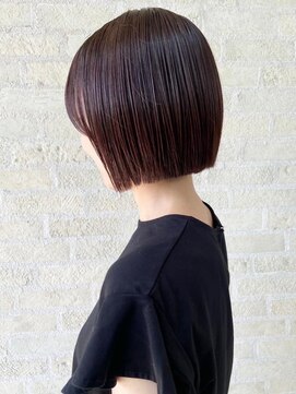 トップヘアーラウンジ 知立(TOP HAIR Lounge) 艶感プツっとボブ/アッシュブラック/前髪パーマ