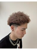 極道パーマ×ハイトーンカラー
