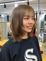 アクター(actor) 小顔 ボブルフ 黒髪 ネビージュ ワンレン こなれミディ 前髪