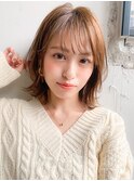 美髪ワイドバングナチュラルカール前髪イメチェン#233f0303