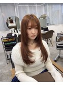 ハイトーンハイレイヤーウルフ韓国風ストレートヘアー