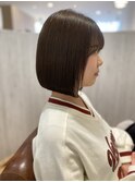 #ボブ#ショートボブ#シアーベージュ#切りっぱなしボブ