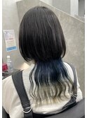 細めハイライト/クラゲヘアー/ブルーカラー