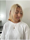 ハイトーンボブフェイスレイヤー切りっぱなしボブ
