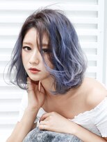 6Dエクステ 板橋店 ブルーグラデーションカラーミディアムヘア